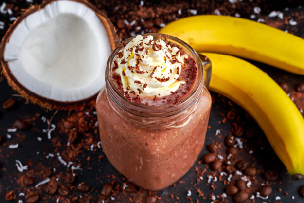 Healthy Chocolate Mint Smoothie with Coconut Whip